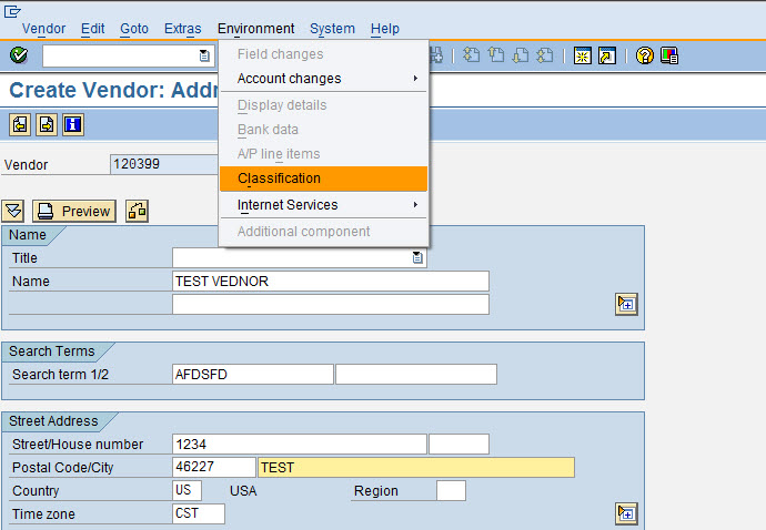 How to use Classification Functionality in Vendor ... - SAP Community