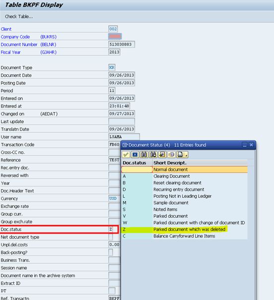 How to Trace the History of Deleted Parked Documen... - SAP Community