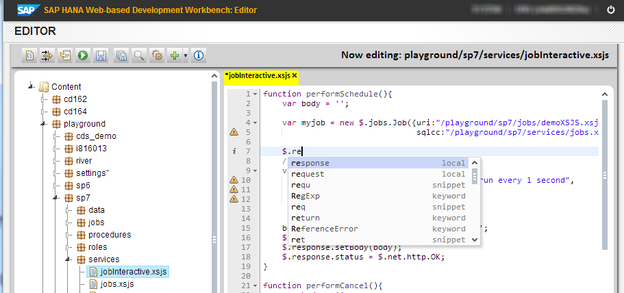 What´s New? SAP HANA SPS 07 Web-based Development ... - SAP Community