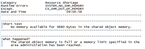 No Memory Available - SAP Community