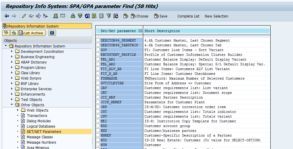 Using the Repository Information System (SE84) to ... - SAP Community