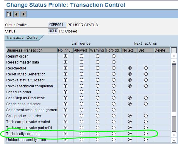 Configuration of User status profile for productio... - SAP Community