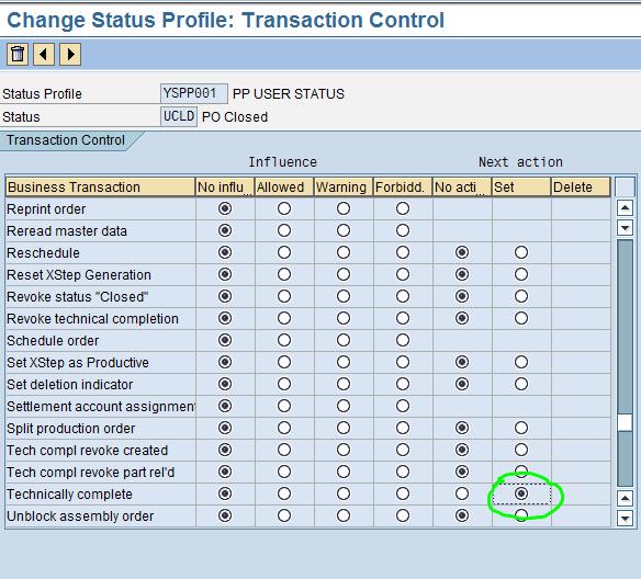 Configuration of User status profile for productio... - SAP Community