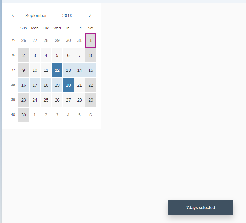 How to count the selected days excluding week days... - SAP Community