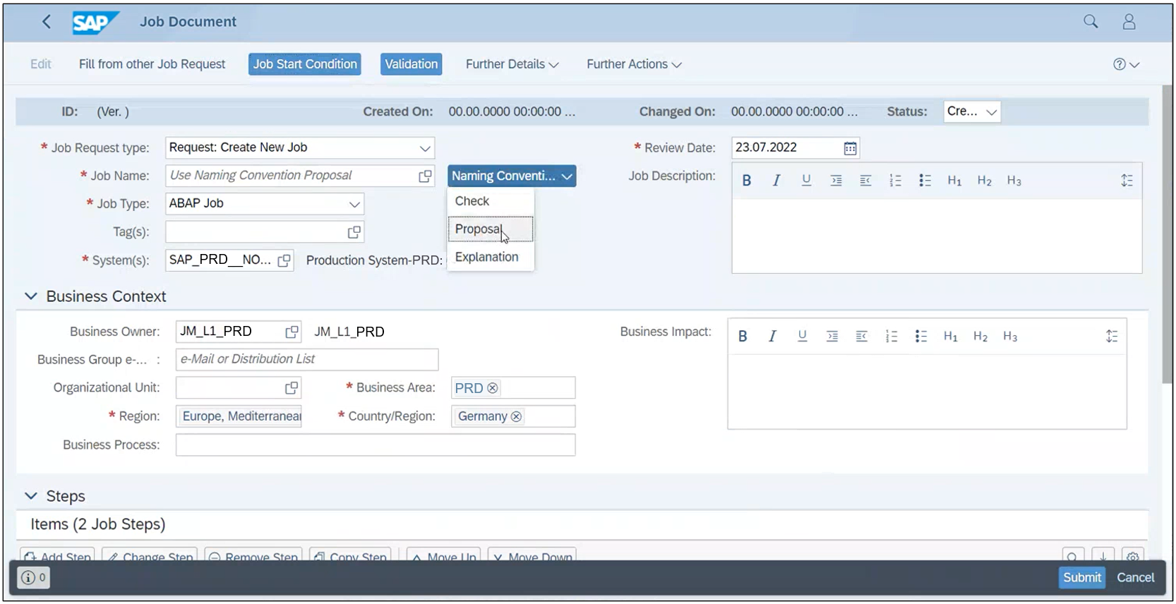 Sap Job Code IT Automation: Background Job Request and Document... - SAP Community