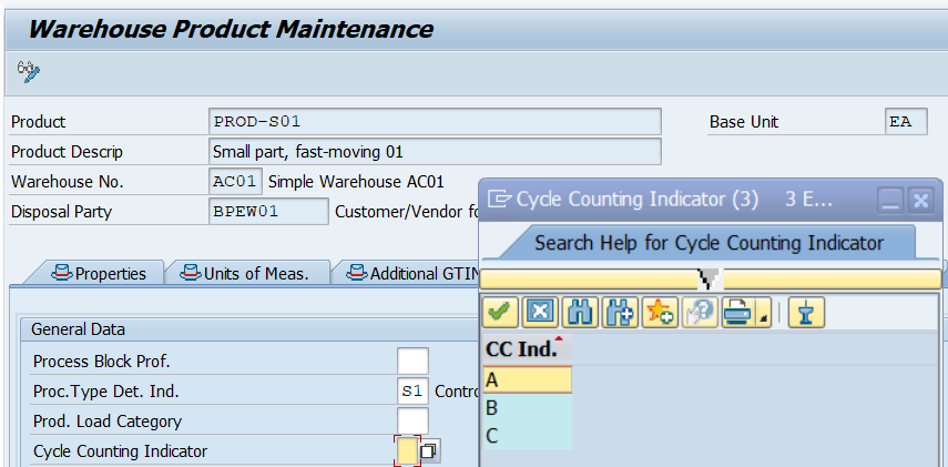 no assignment maintained for physical inventory area