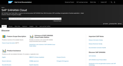 SAP Help Portal Product Documentation