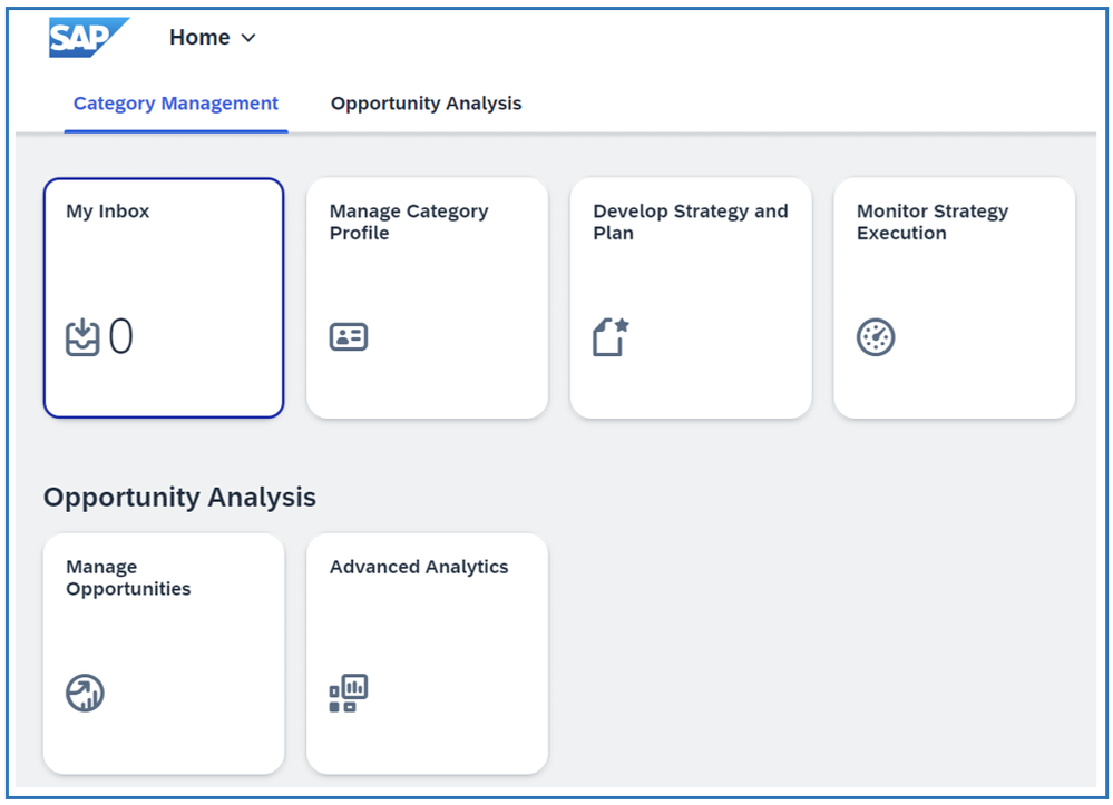 SAP Ariba Category Management - Home Page