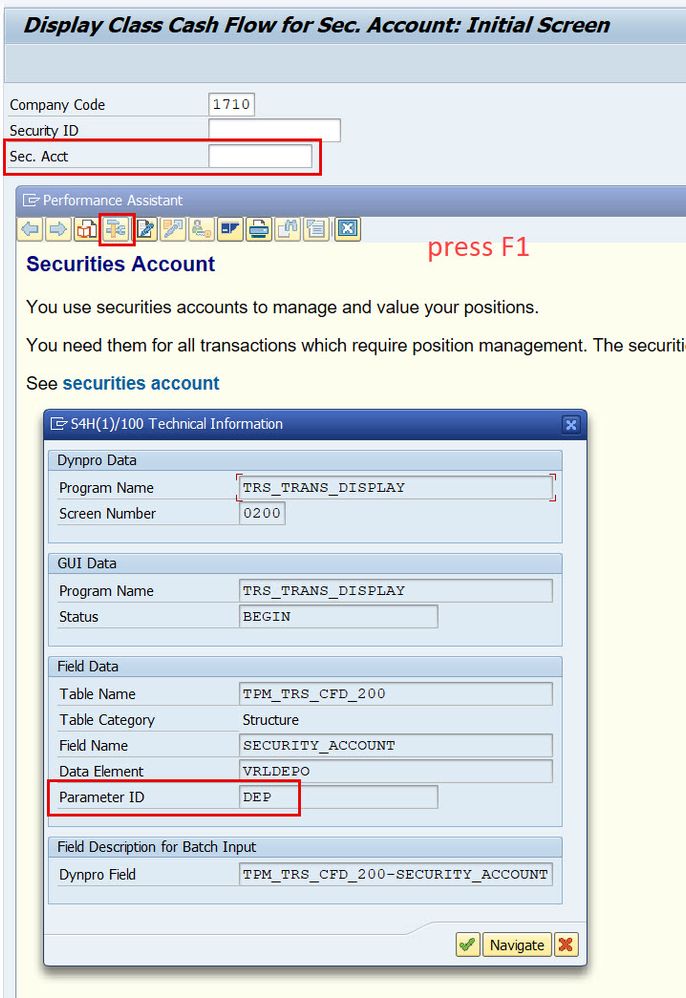 Security Account Field