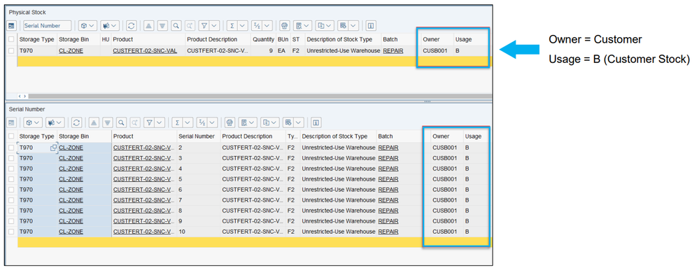 Customer Stock in the SAP EWM Warehouse Monitor