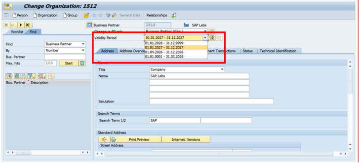 Time Dependency in SAP Business Partner: Maintenan... - SAP Community