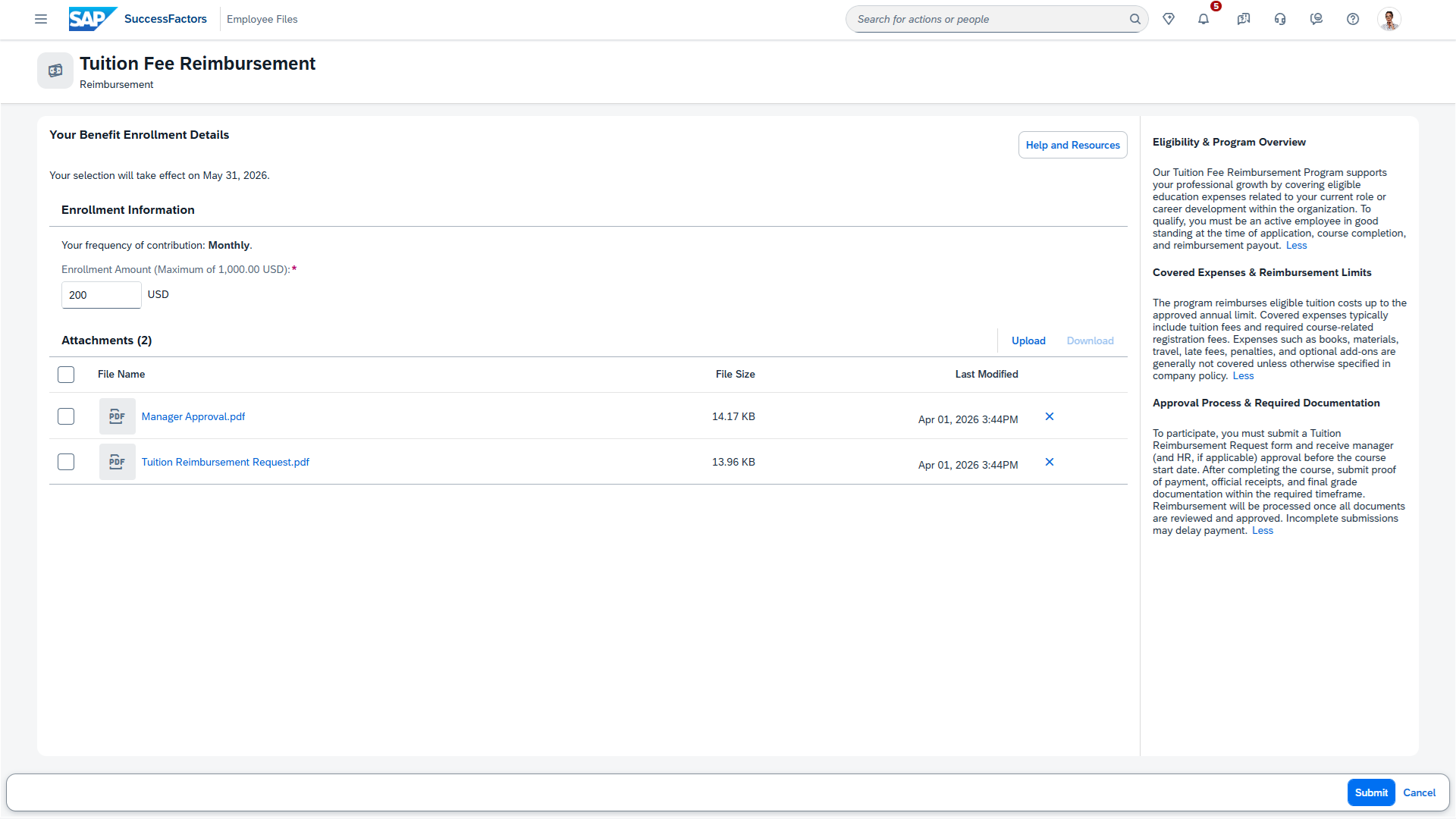 New Reimbursement Enrollment Experience