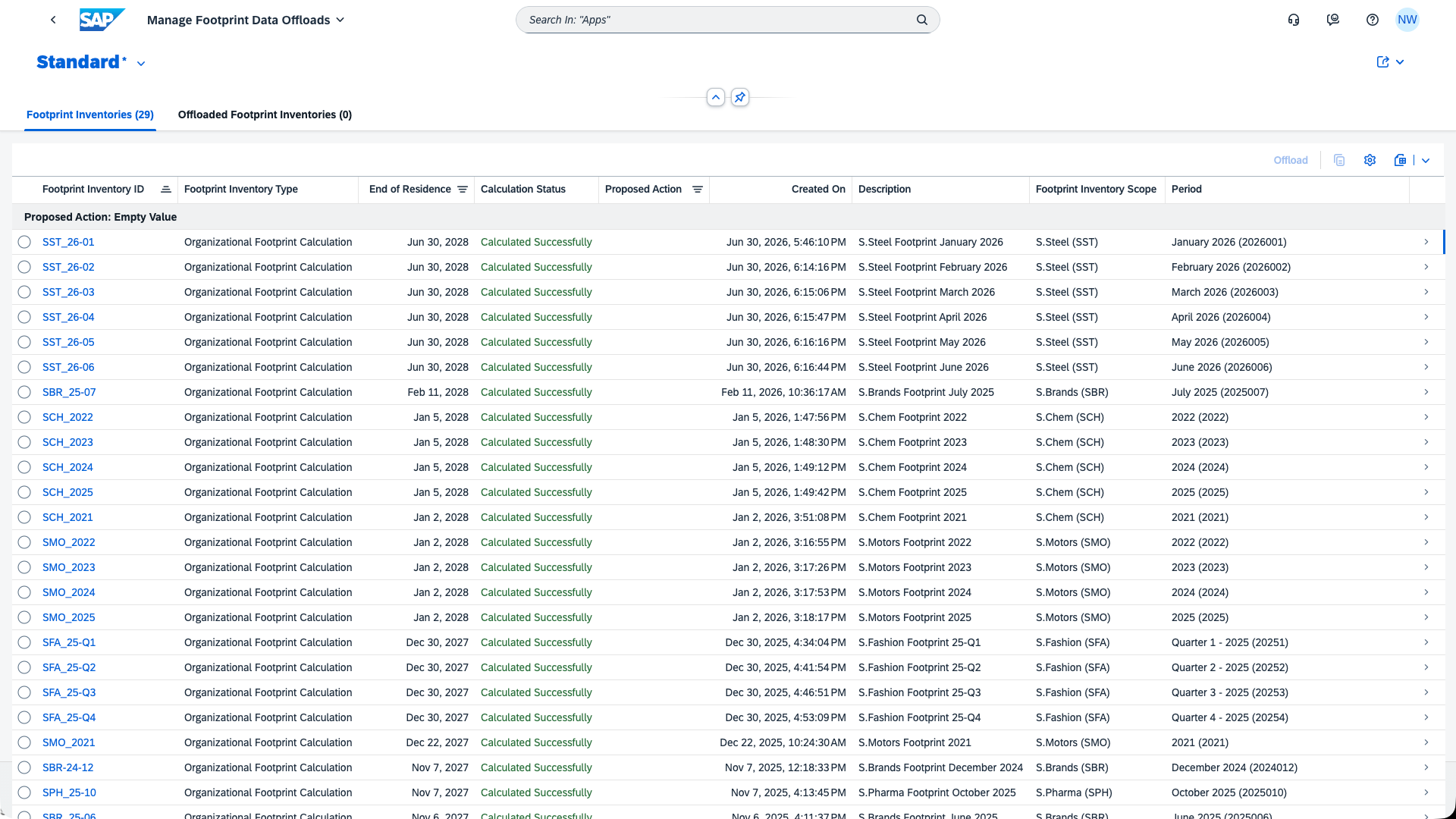 Manage Footprint Data Offloads