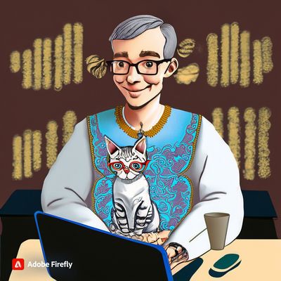 male data analyst in his 40s wearing Vyshyvanka wearing glasses and his kitten.jpg