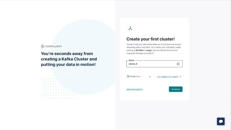 Create Your First Cluster Dialog
