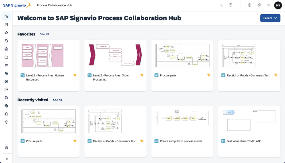 Neue Benutzeroberfläche - SAP Signavio Process Collaboration Hub